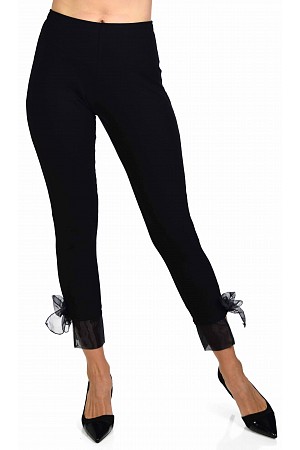 Women Bow Tie Capri Leggings f ...
